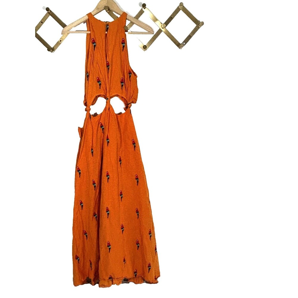 FARM Rio Orange Halter Maxi Dress with Cutouts - Picture 10 of 12